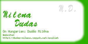 milena dudas business card